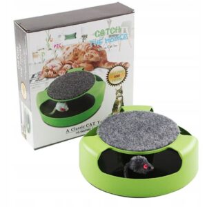 INTERAKTYWNA ZABAWKA DLA KOTA polowanie na myszkę, drapak, 2w1